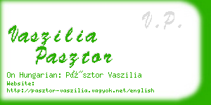 vaszilia pasztor business card